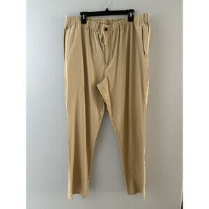 28 Palms Linen Blend Pants Mens XL  Beige Elastic Drawstring 38x30